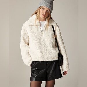 J.Crew quarter-zip fleece sherpa NWOT - Large - off white ivory - NEW
